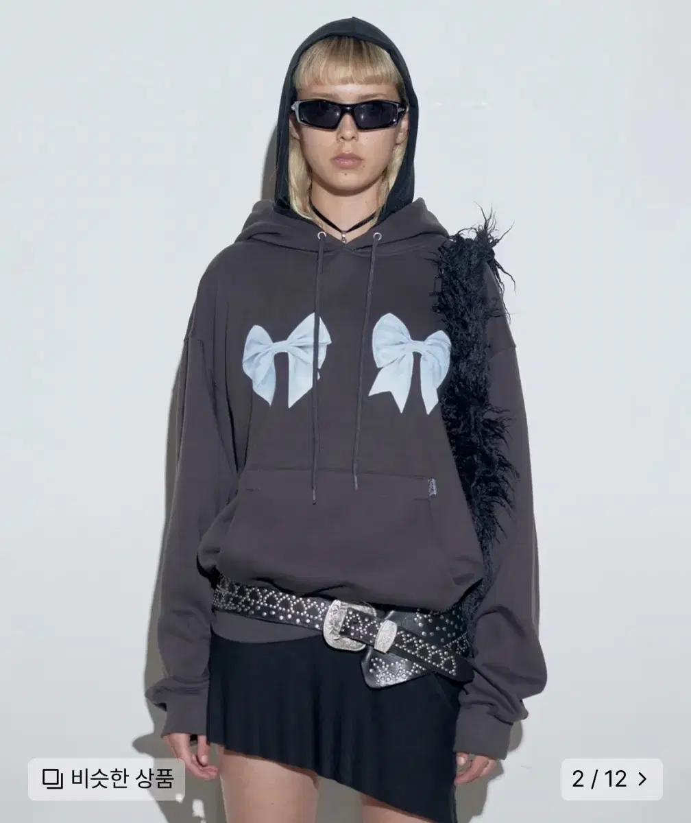 스컬프터 Bow Bow Hoodie Charcoal